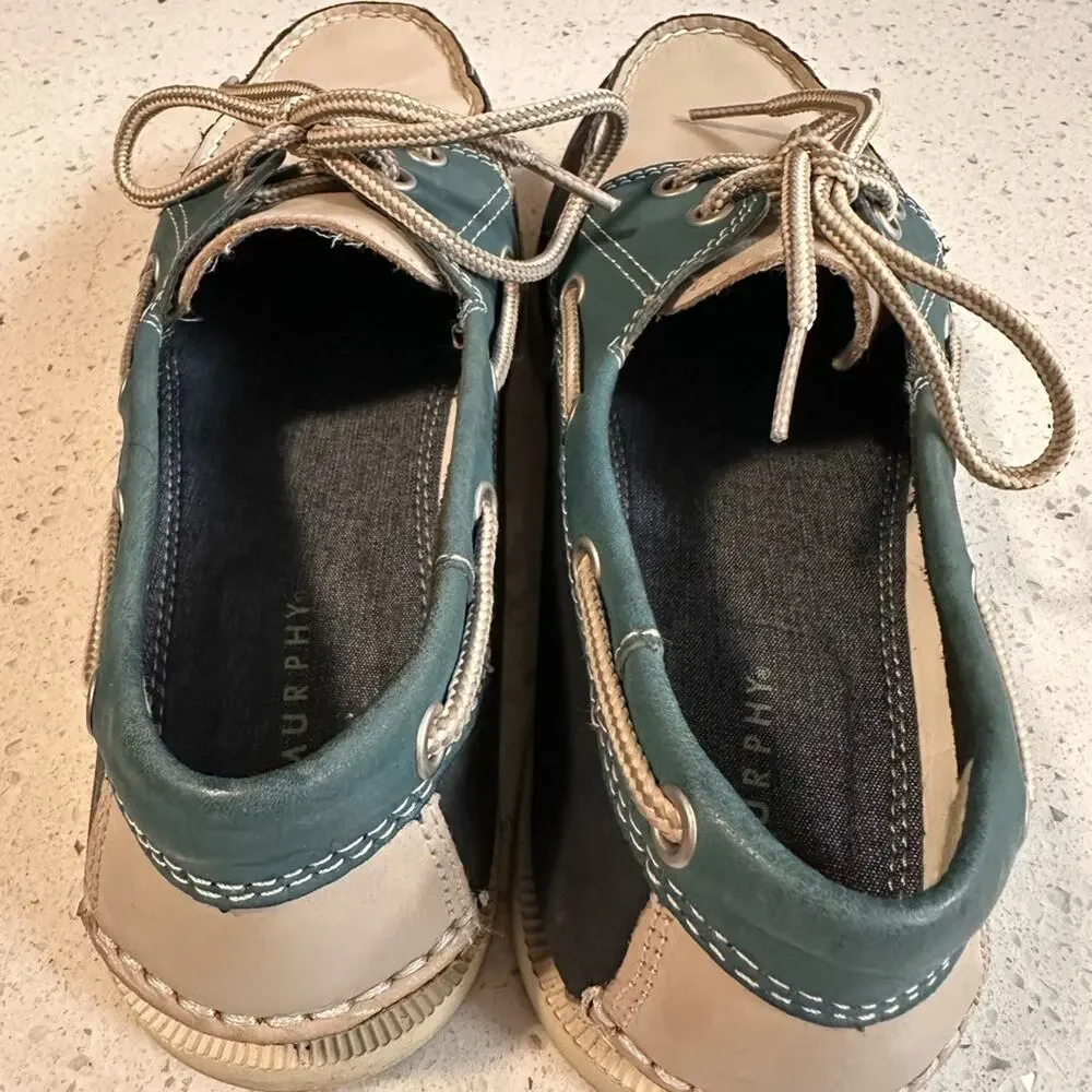 J. Murphy Men’s Leather Boat Shoes Loafers Multicolor Colorblock Size 8M